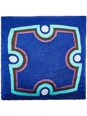 Jonathan Adler Kit Us Madrid moulding square cushion - Blue