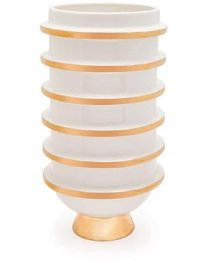 Jonathan Adler Orbit Urn metallic-finish vase - White