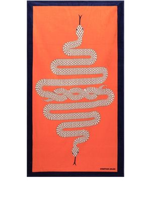 Jonathan Adler snake-print beach towel - Orange
