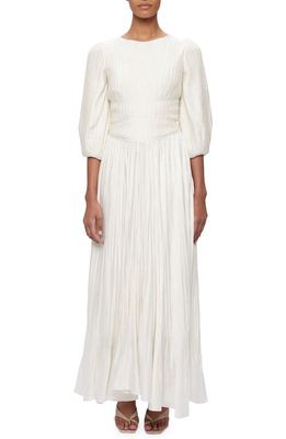 Jonathan Simkhai Ames Pleated Gown in Ivory