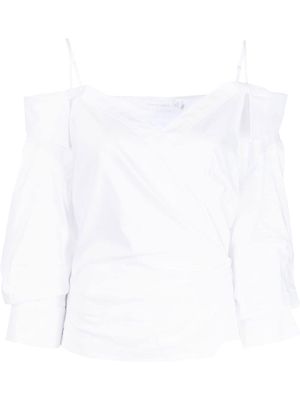Jonathan Simkhai asymmetric drop-shoulder blouse - White