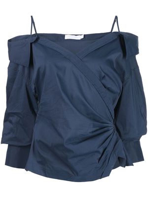 Jonathan Simkhai Bardot long-sleeve blouse - Blue