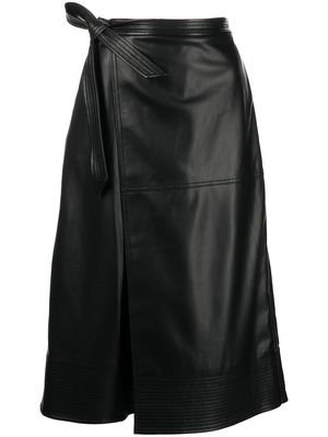 Jonathan Simkhai Bia faux-leather wrap skirt - Black