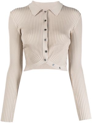 Jonathan Simkhai button-up ribbed knitted top - Neutrals