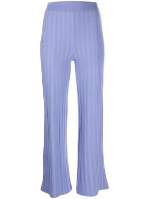 Jonathan Simkhai Celia rib-knit cropped trousers - Purple