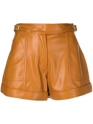 Jonathan Simkhai Chace faux-leather shorts - COPPER