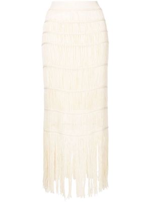 Jonathan Simkhai Cordelia macramé midi skirt - White