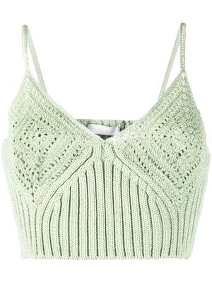 Jonathan Simkhai crochet-knit crop top - Green