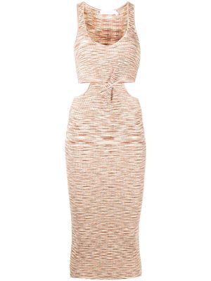 Jonathan Simkhai cut-detail midi dress - Brown