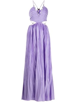 Jonathan Simkhai cut-out plissé maxi dress - Purple