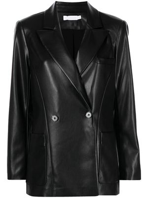 Jonathan Simkhai double-breasted faux-leather blazer - Black