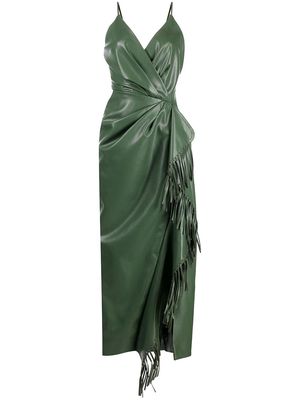 Jonathan Simkhai draped-detail midi dress - HUNTER GREEN