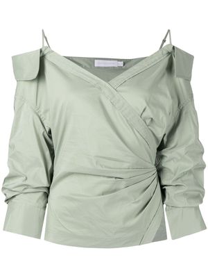 Jonathan Simkhai Elizabeth cold-shoulder blouse - Green