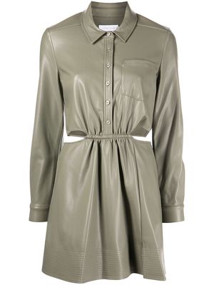 Jonathan Simkhai faux-leather cut-out dress - OLIVINE