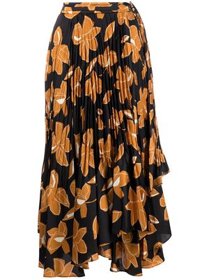 Jonathan Simkhai floral midi skirt - Black