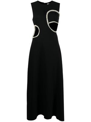 Jonathan Simkhai Giada Diamante-embellished midi dress - BLACK