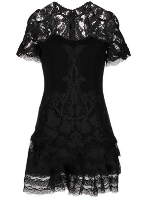 Jonathan Simkhai lace-panelled crepe dress - Black
