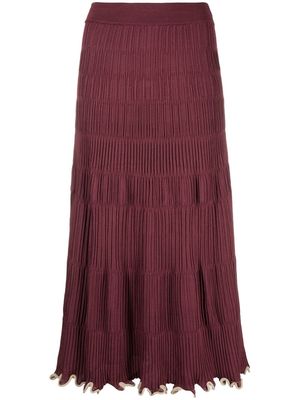 Jonathan Simkhai Malia knitted midi skirt - Red