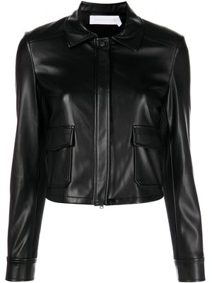 Jonathan Simkhai panelled faux-leather fitted jacket - BLACK
