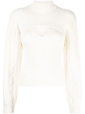 Jonathan Simkhai ribbed-knit cut-out jumper - IVORY