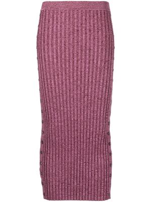 Jonathan Simkhai ribbed-knit pencil skirt - MULBERRY MULTI