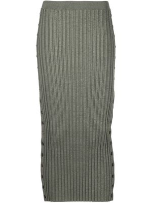 Jonathan Simkhai ribbed-knit pencil skirt - OLIVINE MULTI