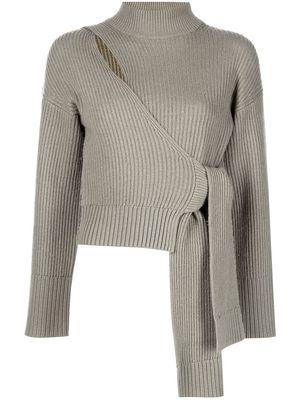 Jonathan Simkhai ribbed-knit tie-waist cardigan - OLIVINE
