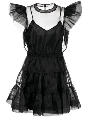 Jonathan Simkhai semi-sheer mini dress - BLACK