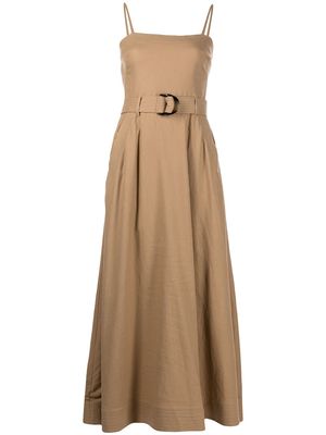 Jonathan Simkhai Standard belted-waist sleeveless dress - Brown
