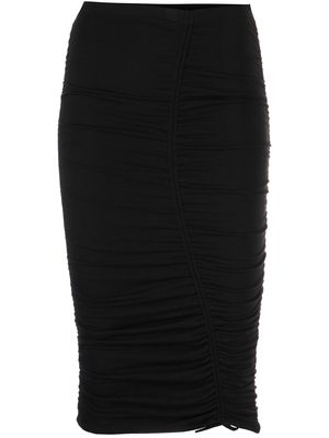 Jonathan Simkhai Standard high-waist ruched midi skirt - Black