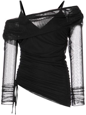Jonathan Simkhai Standard Nia cold-shoulder design mesh top - Black