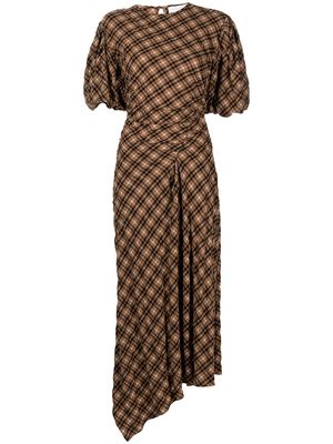 Jonathan Simkhai Standard plaid-check puff-sleeves dress - Multicolour