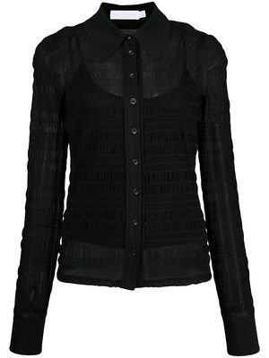 Jonathan Simkhai Standard Robin seersucker-texture shirt - Black
