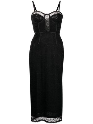 Jonathan Simkhai Standard Roslyn lace-embellished midi dress - BLACK