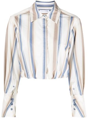 Jonathan Simkhai striped cropped blouse - Nougat Stripe
