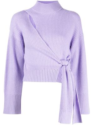Jonathan Simkhai waist-tied wrap jumper - Purple