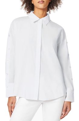Jones New York Button Sleeve Button-Up Shirt in Nyc White