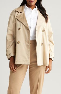 Jones New York Cotton Stretch Sateen Trench Coat in Jones Khaki