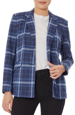 Jones New York Plaid Two-Button Blazer in Collection Navy Combo