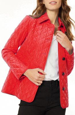 Jones New York Quilted Button Front Jacket in Rouge