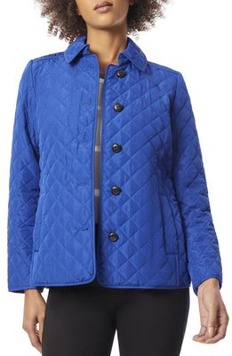 Jones New York Quilted Button Front Jacket in Sapphire