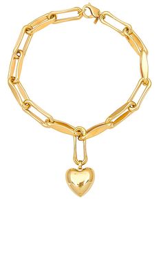 joolz by Martha Calvo Heart Chain Necklace in Metallic Gold.