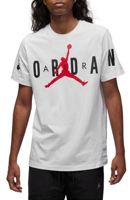 Jordan Air Graphic Tee in White/Black/Gym Red
