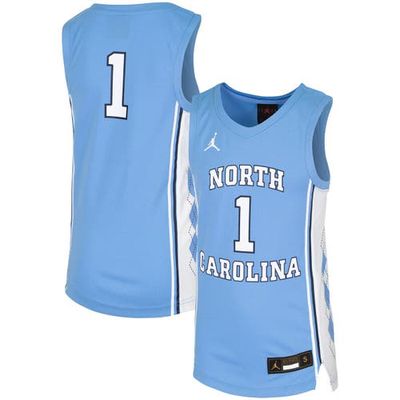 Jordan Brand Youth Jordan #1 Carolina Blue North Carolina Tar Heels Replica Team Basketball Jersey in Light Blue