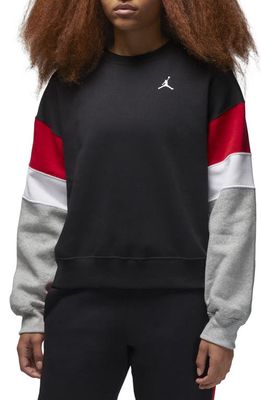 Jordan Brooklyn Crewneck Sweatshirt in Black/Grey Heather/White