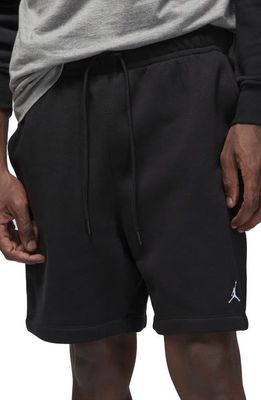 Jordan Brooklyn Fleece Basketball Shorts in Black/White