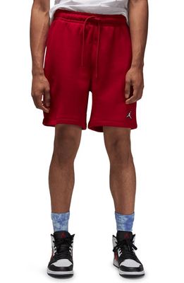 Jordan Brooklyn Fleece Basketball Shorts in Gym Red/White