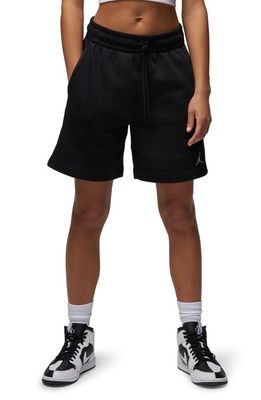 Jordan Brooklyn Fleece Drawstring Shorts in Black/White