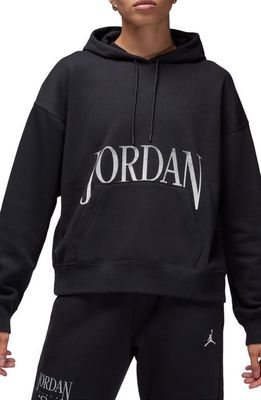 Jordan Brooklyn Oversize Fleece Hoodie in Black/Sail