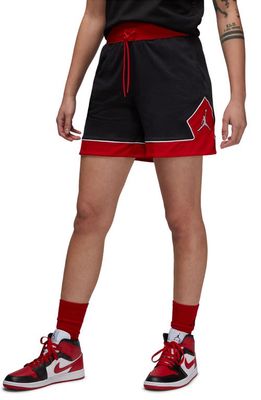 Jordan Diamond Shorts in Black/Gym Red/White